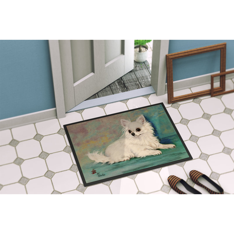 Tapis de porte d’extérieur anti-dérapant à grand père chihuahua, Rectangle 2 pi x 3 pi
