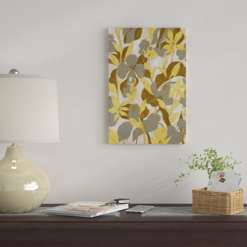 «Painted Tropical Screen II» par Silvia Vassileva, impression sur toile, H 24 po x l 16 po x P 1 po, Papier avec cadre noir