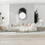 Ensemble de 3 tables basses de salon en faux marbre et argent avec 3 tables de bout-1983883731