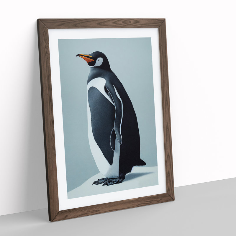 Penguin View - Wall Art, Walnut Framed, 46cm H x 34cm W x 2cm D