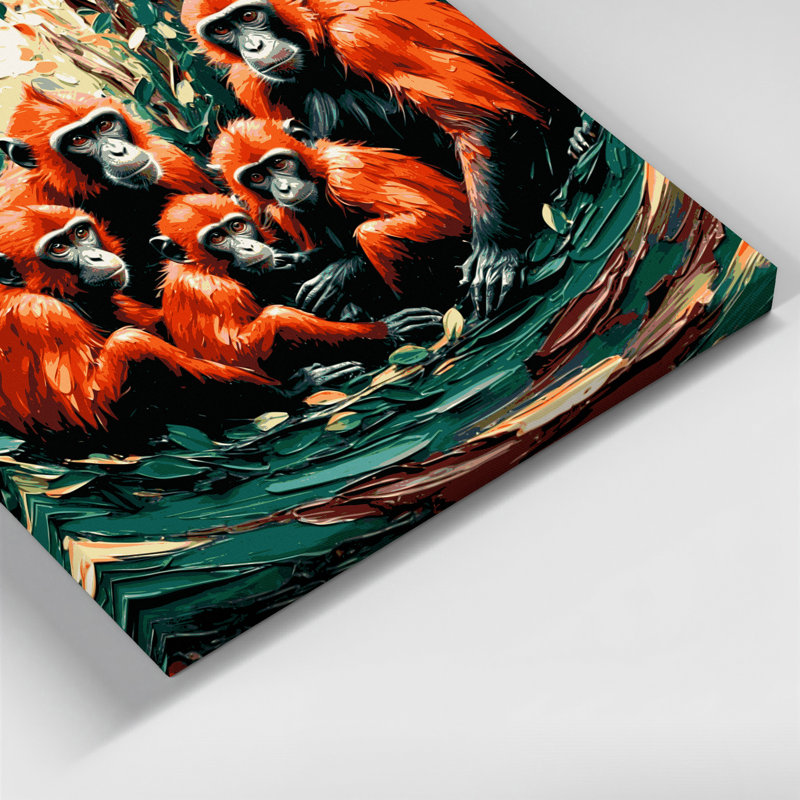 Art animalier sur toile brun, H 11 po x l 14 po
