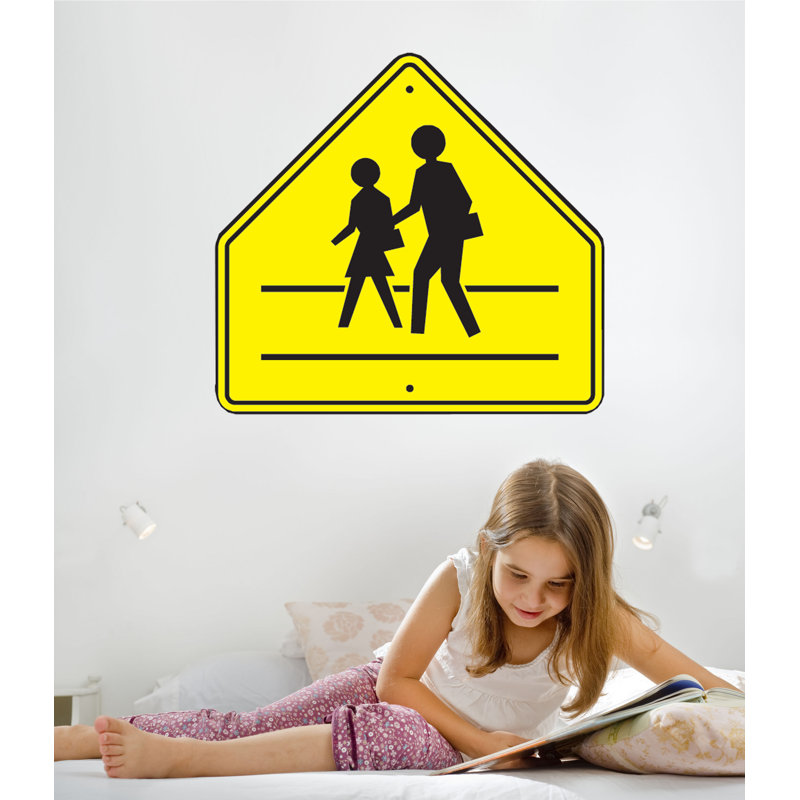 Décalcomanie murale enseigne de croisement scolaire, H 48 po x l 48 po