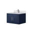 Meuble-lavabo bleu marine 30 po X P 22 po D, dessus en marbre de Carrare et ensemble de robinet-192229713