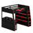 Elevated Bed Frame Featuring Workspace, Versatile Shelving, Color-Changing Lights, and Movable Desk-1277331014