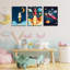 3Pcs Astronaut Wall Art Space Wall Art Toddler Boy Wall Decor Kids Room Wall Decor Room Poster Prints Nursery Canvas Pictures Rocket Astronaut Painting Pictures (Canvas)-1546261626