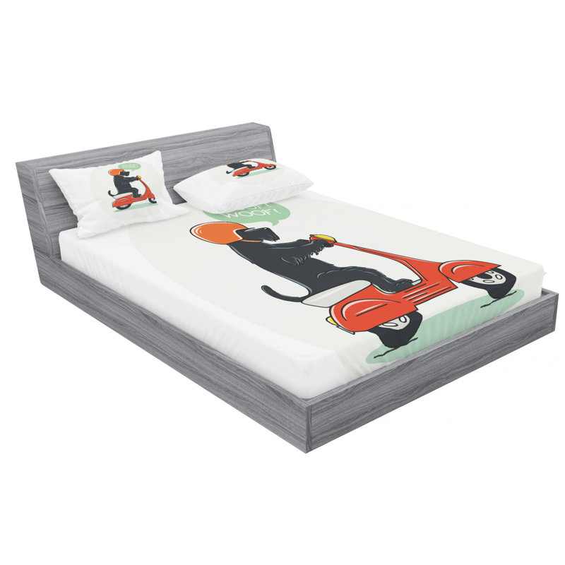 Microfiber Fitted Sheet, Queen Fitted Sheet with 2 Pillowcases