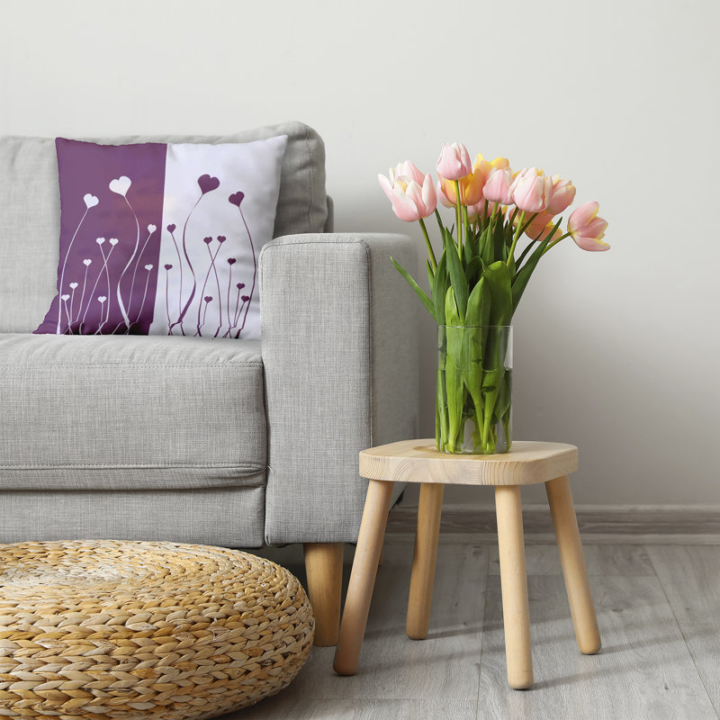 Floral Polyester Throw Pillow, 26" H x 26" W, Square