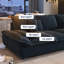 Canapé modulaire en chenille noire-384830444