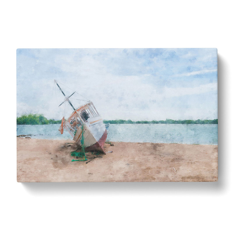 Boat Upon The Beach Vol.2 - Wrapped Canvas, 50cm H x 76cm W x 3cm D