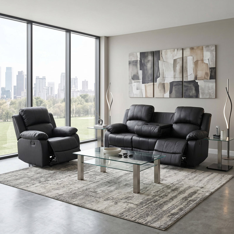 Canapé et fauteuil 2 pièces Warmora, Light Black