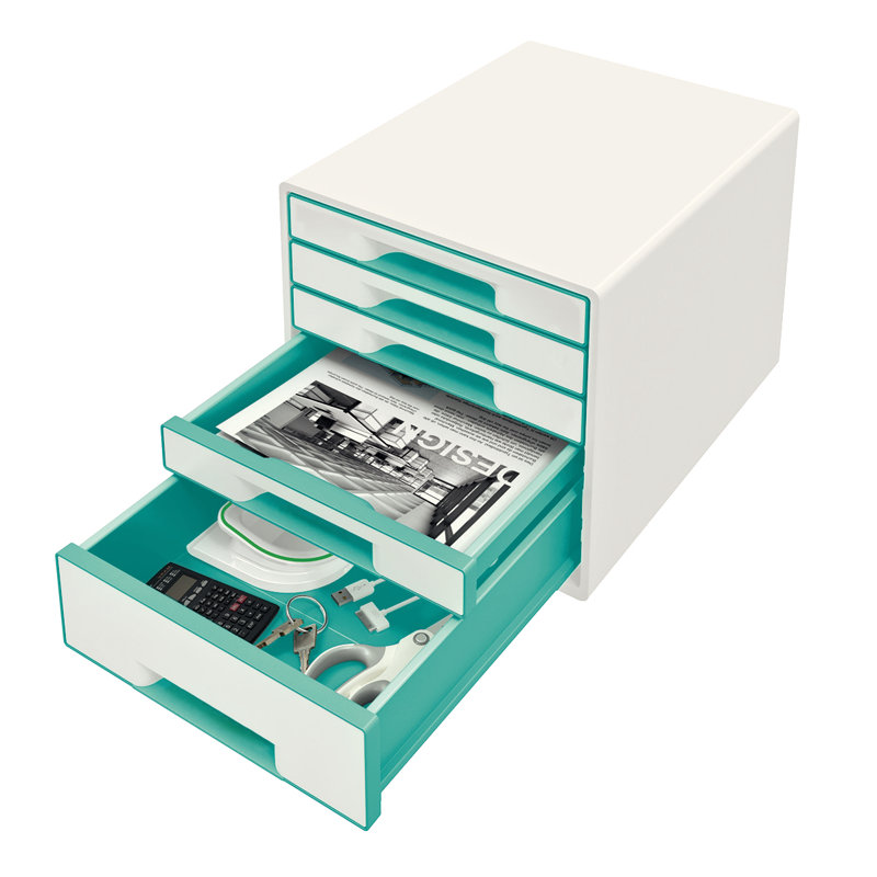 Wow Plastic Paper Organiser, White/Ice Blue