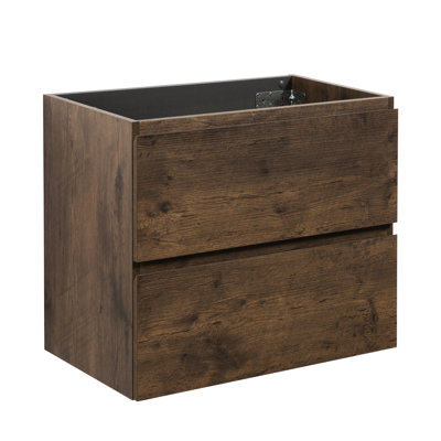 Armoire murale 24W-105, couleur noyer, pré-assemblée, 2 tiroirs, pré-assemblée, espace de rangement spacieux, armoire de couleur élégante sans lavabo - 24W-105, silencieuse, gracieuse