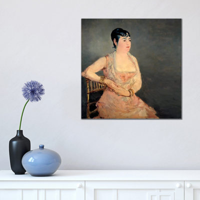 Lady in Pink by Edouard Manet - 1 Piece Wrapped Canvas Painting