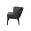 Chaise d'invité Yoma, vinyle matelassé noir, dossier arrondi