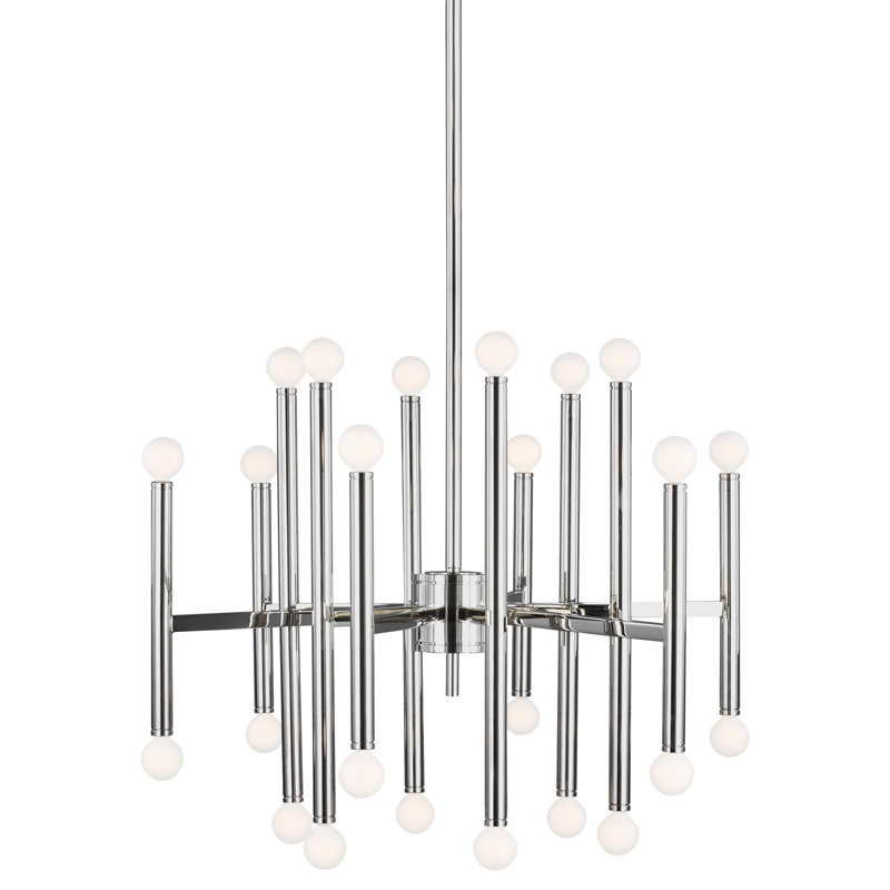 Beckham 24 - Light Chandelier, 30.25" H x 23" W x 23" D, Burnished Brass