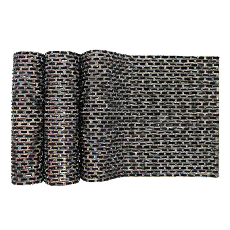 Chemin de table Sparkles Home Park Avenue Doublure de protection en feutre | Lavable à la main, Noir, 72 po x 13 po