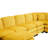 Modern U Shaped 6-Seat Sectional Sofa Couch With One Ottoman And Three Toss Pillows-1012973078