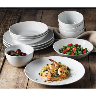 Denmark 12 Piece Porcelain China Dinnerware Set - Service for 4