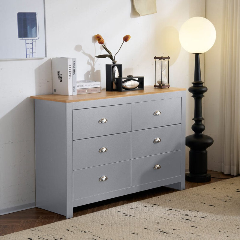 Botelho 120cm W 6 - Drawer Chest of Drawers, Grey
