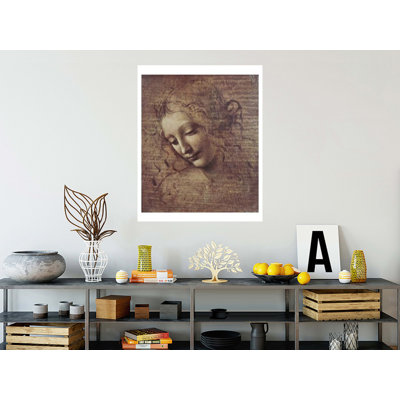 Tête de jeune femme aux cheveux ébouriffés ou Leda par Leonardo Da Vinci - Impression Giclée