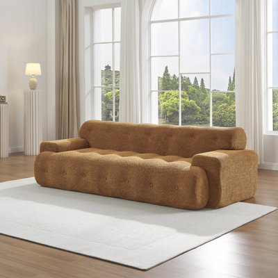 Canapé capitonné 88 pouces à 3 places avec boutons - sans assemblage, canapé rembourré confortable avec mousse haute densité, Nomad pour le salon