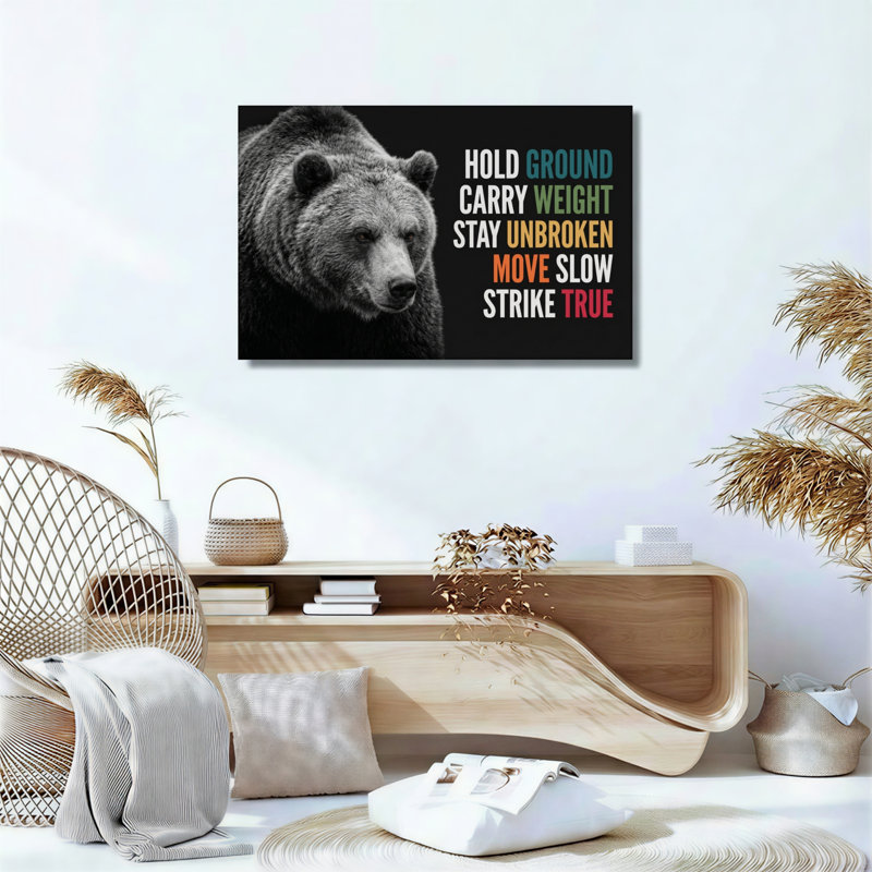 Ours, art mural sur toile, ensemble de 1, 16"H x 24"W, Wrapped Canvas