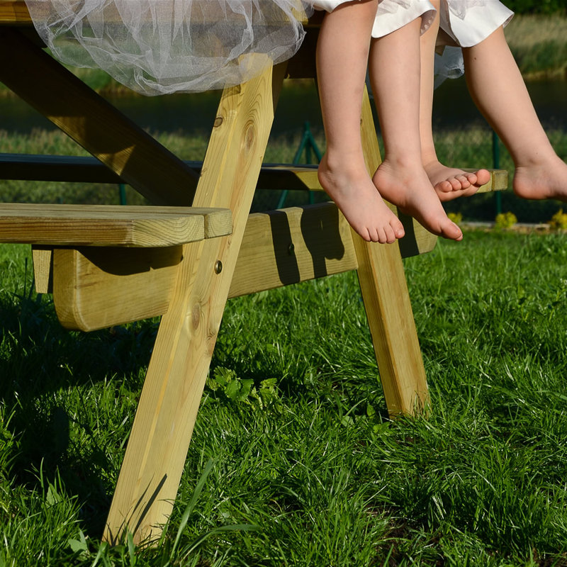 Jaqueline 6 - Person Wood Patio Dining Set with Rectangular Table