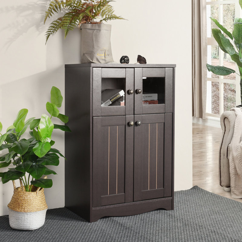Armoire d'appoint 4 portes, Brun foncé