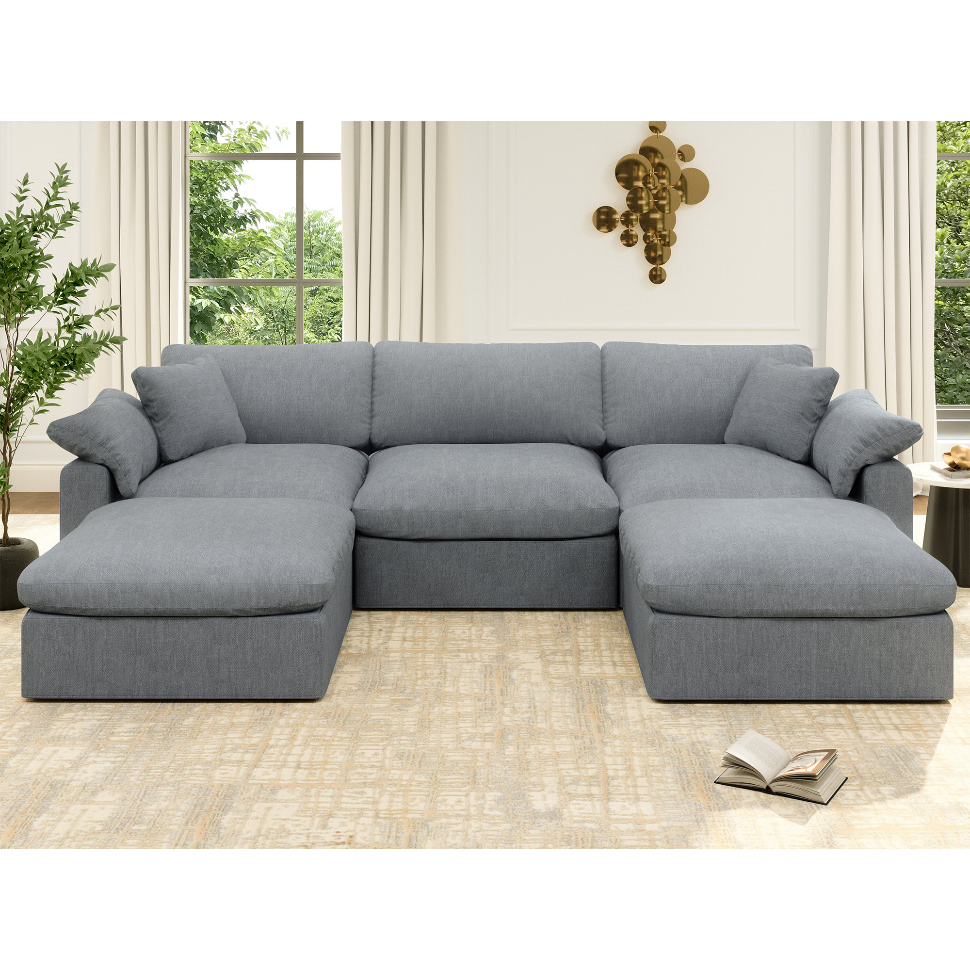 Hokku Designs Hibbha 110.8'' Upholstered Sofa, Cloud Sofa, Oversized