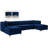 Graham 132" Wide Velvet Symmetrical Modular Sofa & Chaise-755935439