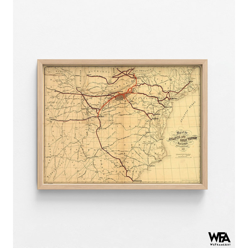 Affiche de chemin de fer atlantique et Great Western, H 18 po x l 24 po, Reproduction encadrée sans passe-partout, Tanné