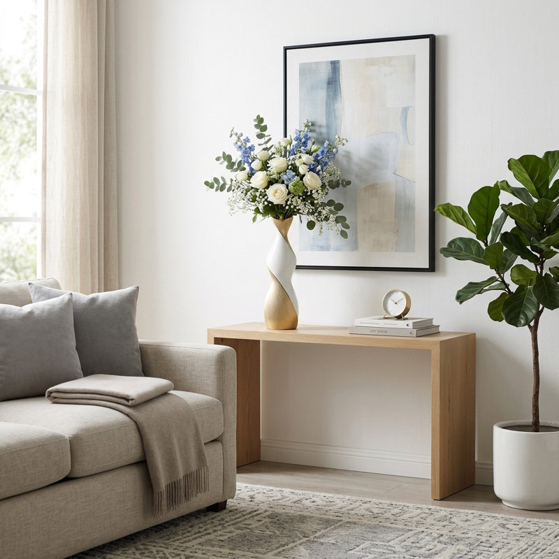 Sculptural Vase with a Twisting Silhouette – Modern Tall Vase and Table Vase for Home Decor – Decorative Flower Vase for Shelf, Entryway, or Mantel Styling