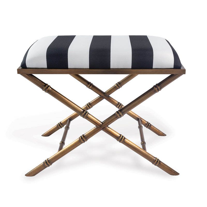 Banc à rayures noires Lauderdale, Laiton vieilli