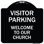 Enseigne architecturale visiteur en aluminium noir et blanc 18 po x 18 po Welcome to Our Church