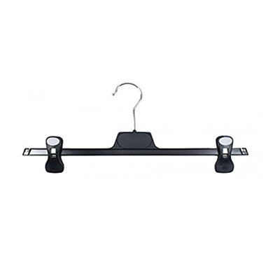 Rebrilliant 6E57F253DAED4994AB3B22B08B39AE12 Plastic Pant Hanger With Cushion Grip Clips, 15.25" (Pack Of 100)