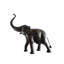 Sculpture éléphant en aluminium sur tronc surélevé bronze foncé 52 po x 22 po x H 55 po