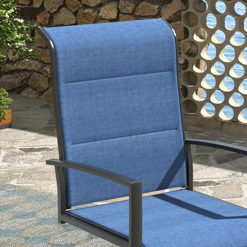 Ensemble repas extérieur pour 6 personnes avec chaise pivotante, Bleu / noir / noir