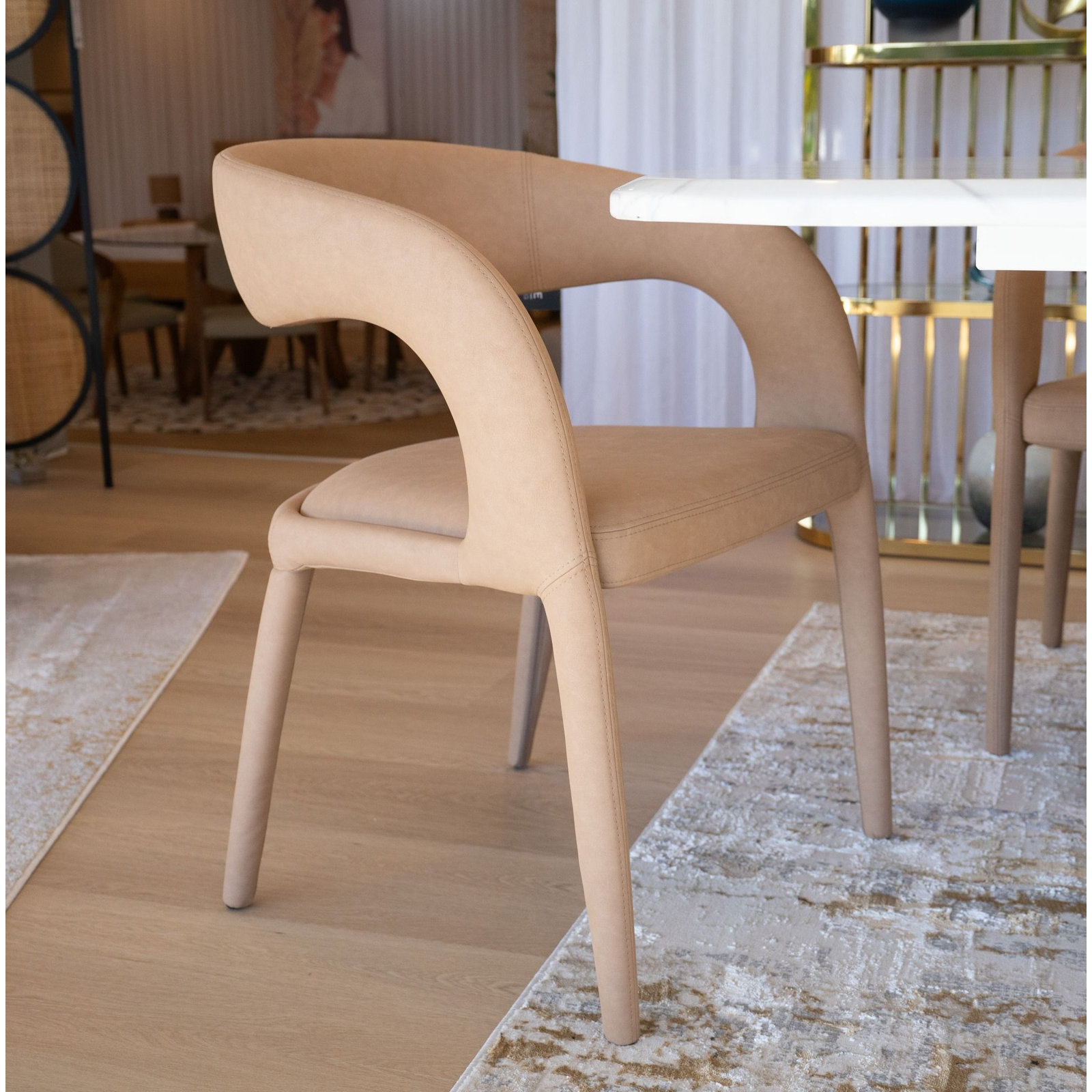 Freestyle Vegan Leather Dining Armchair, Tan