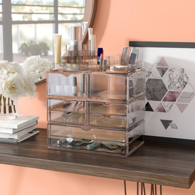 Rangement pour cosmétiques, maquillage et bijoux en acrylique