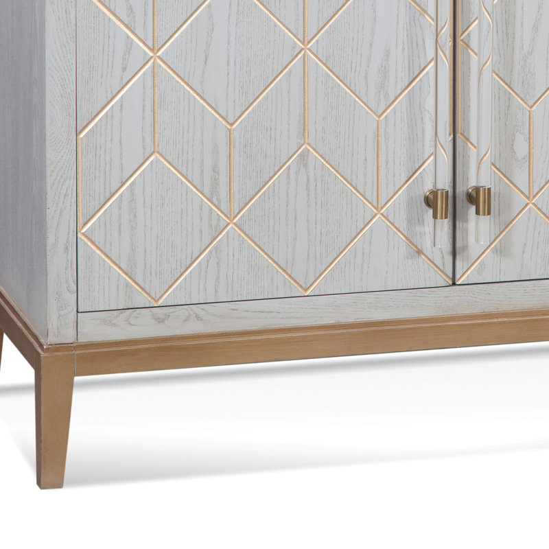 Perrine Accent Cabinet, Gray/Gold
