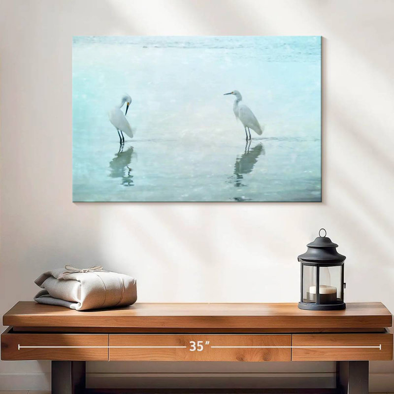 White Cranes, 16" H x 24" W