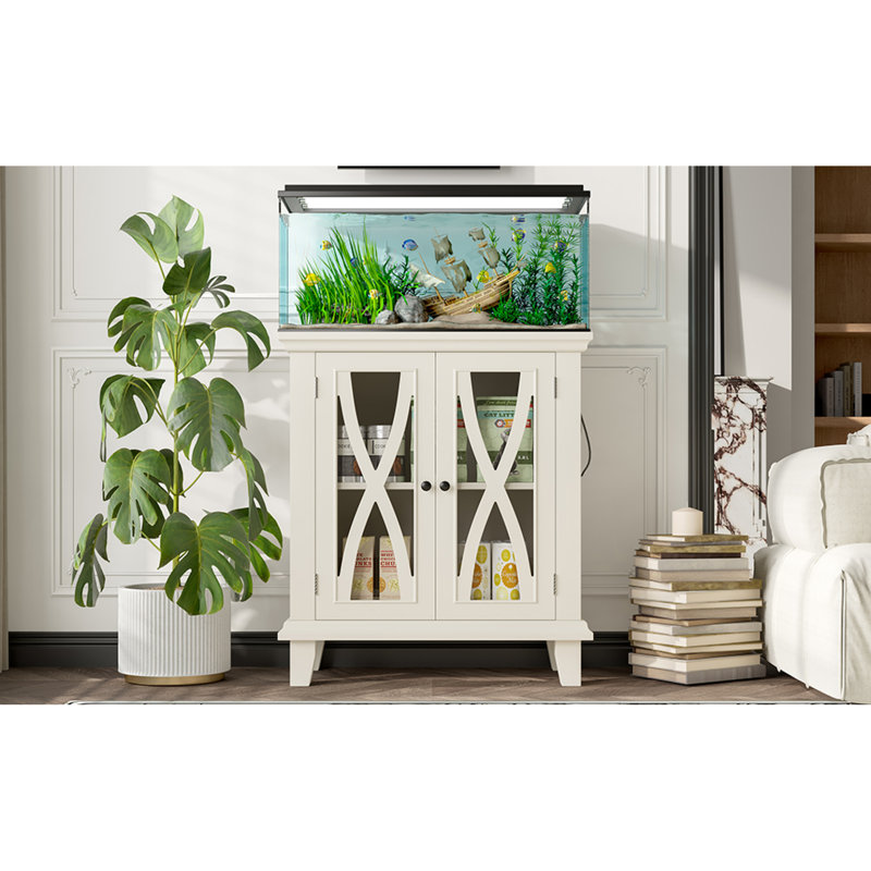 Modern China Cabinets With Storage, Mdf Beige Farmhouse Style For Home
