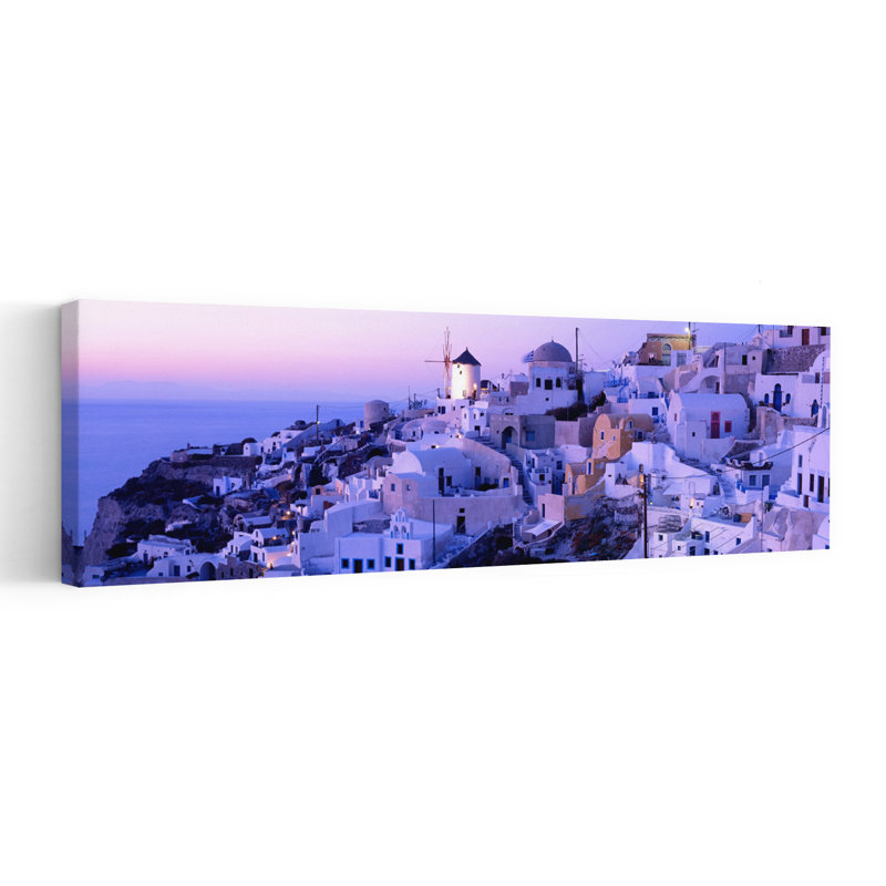 Soirée, Ia, Santorini, Grèce, art de montagne paisible et paisible, H 12 po x l 36 po
