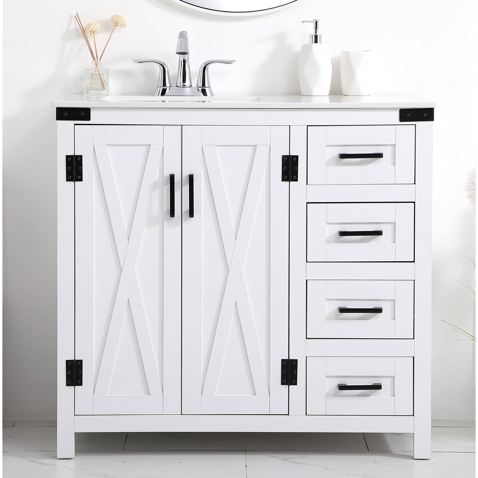 Slayton 36'' Single Bathroom Vanity, White