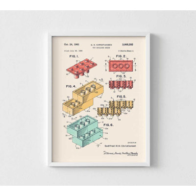 LEGO Brick Patent Print – Vintage Toy Building Block Blueprint Poster