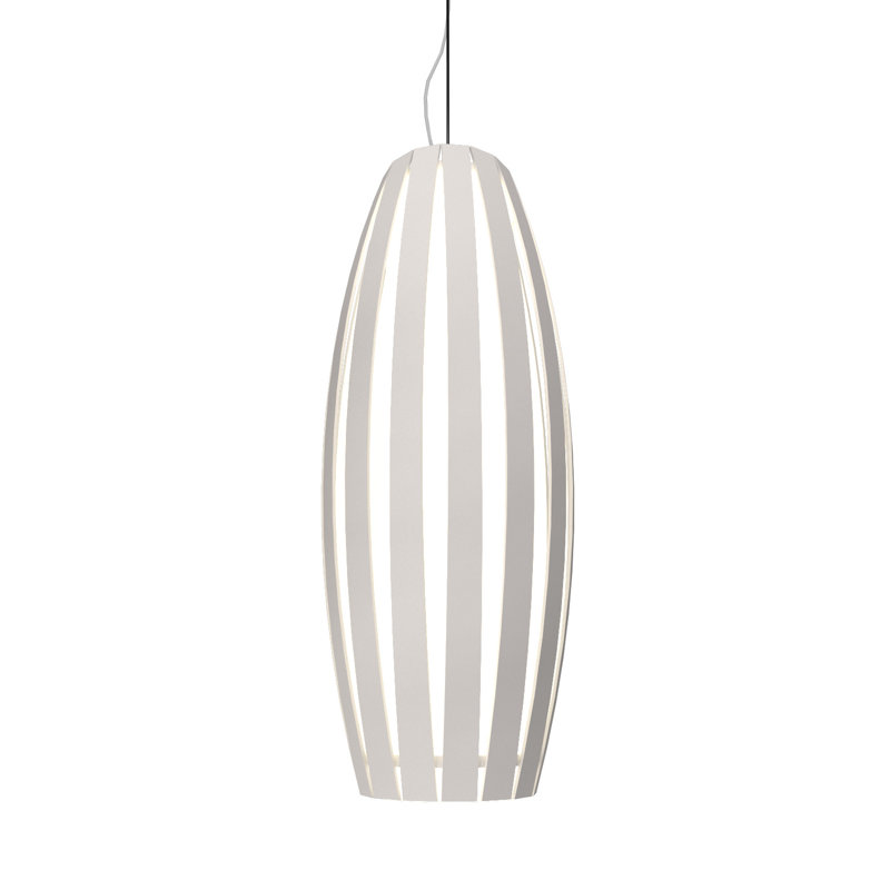1 - Light Pendant, Imbuia, 27.69" H x 9.56" W x 9.56" D