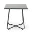 Table de bout moderne grise, carrée de 17,7 po, avec table d'appoint en acier robuste, structure en fer et lignes épurées
