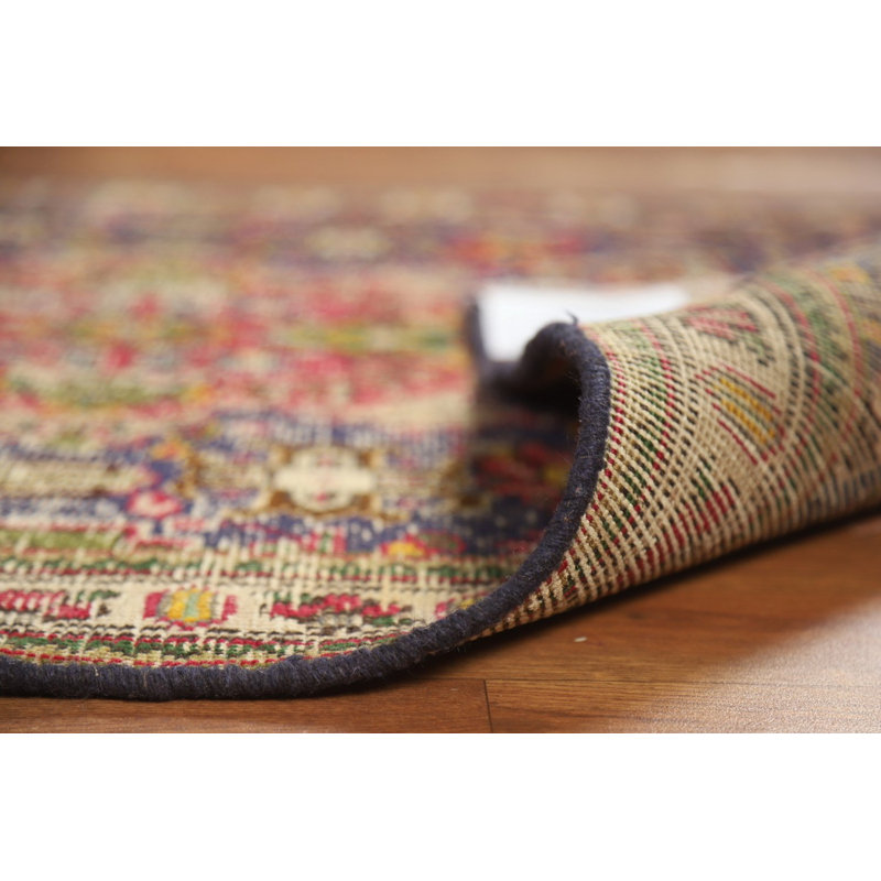 Tapis bleu en laine patiné 3x5