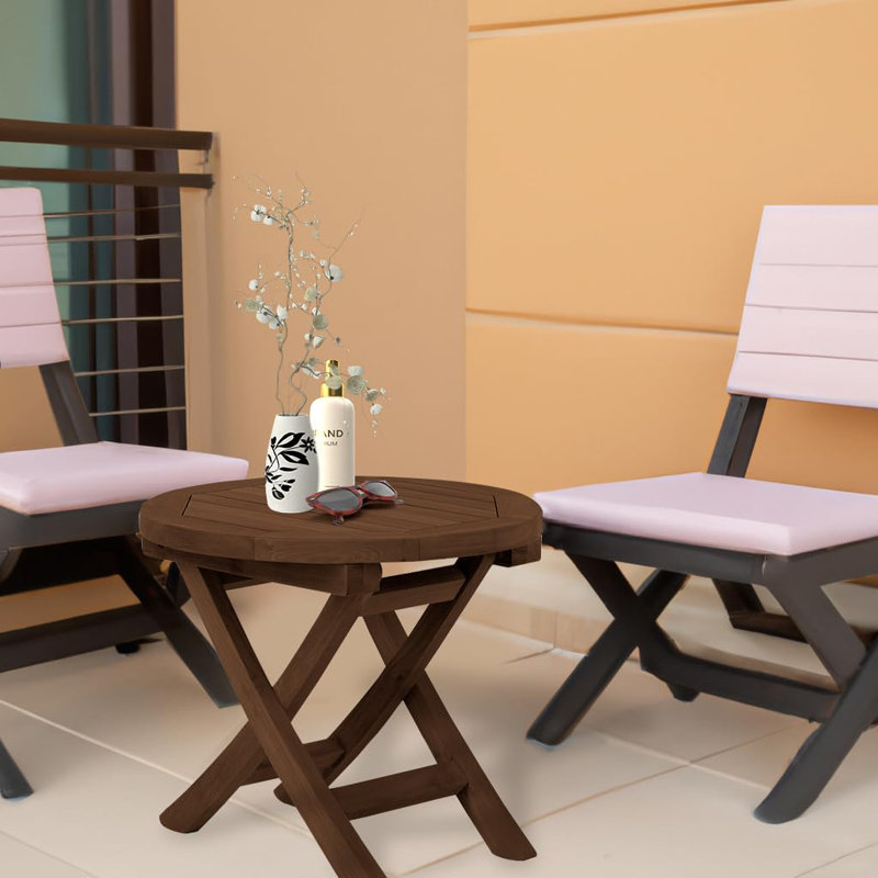 Table basse ronde en bois de teck RRI Goods