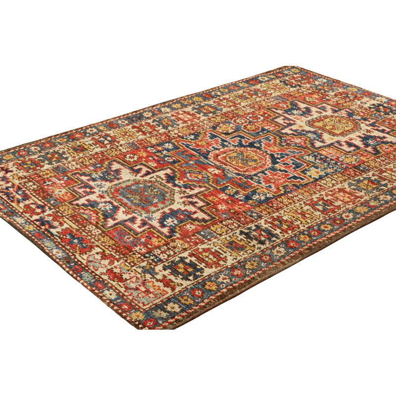 Burano Hand Knotted Geometric Area Rug, Rectangle 4' x 6'